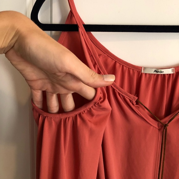 Papaya Peasant Top with Feather Tie Detail - Picture 7 of 7